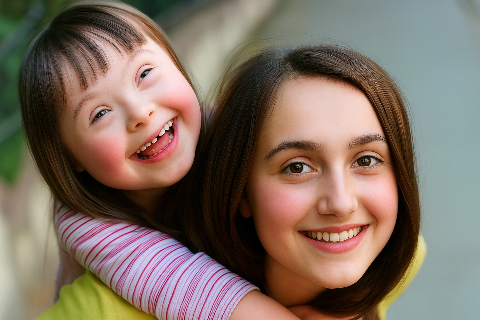 down syndrome toddler with sister for special needs dentistry